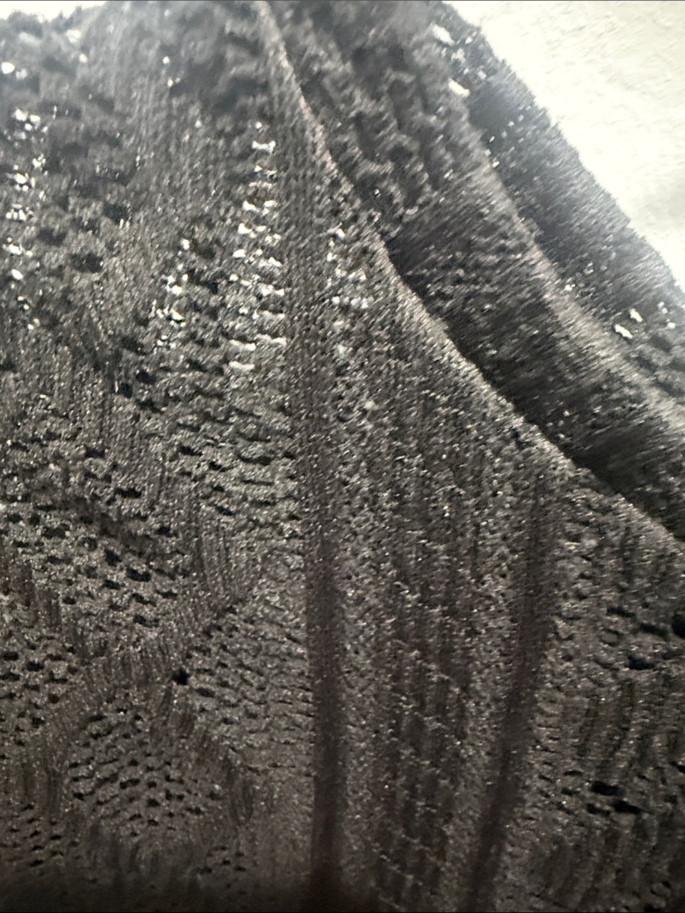 Zara Black Short-Sleeve Openwork Knit Tee